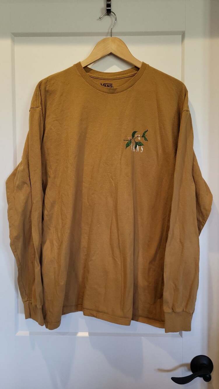 Vans Greener Grounds Long Sleeve T-Shirt in Bone Brown, XL